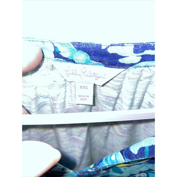 Lilly Pulitzer Womens Pullover Tunic Size XXS Blue Floral Flare Sleeve Party - Picture 2 of 12